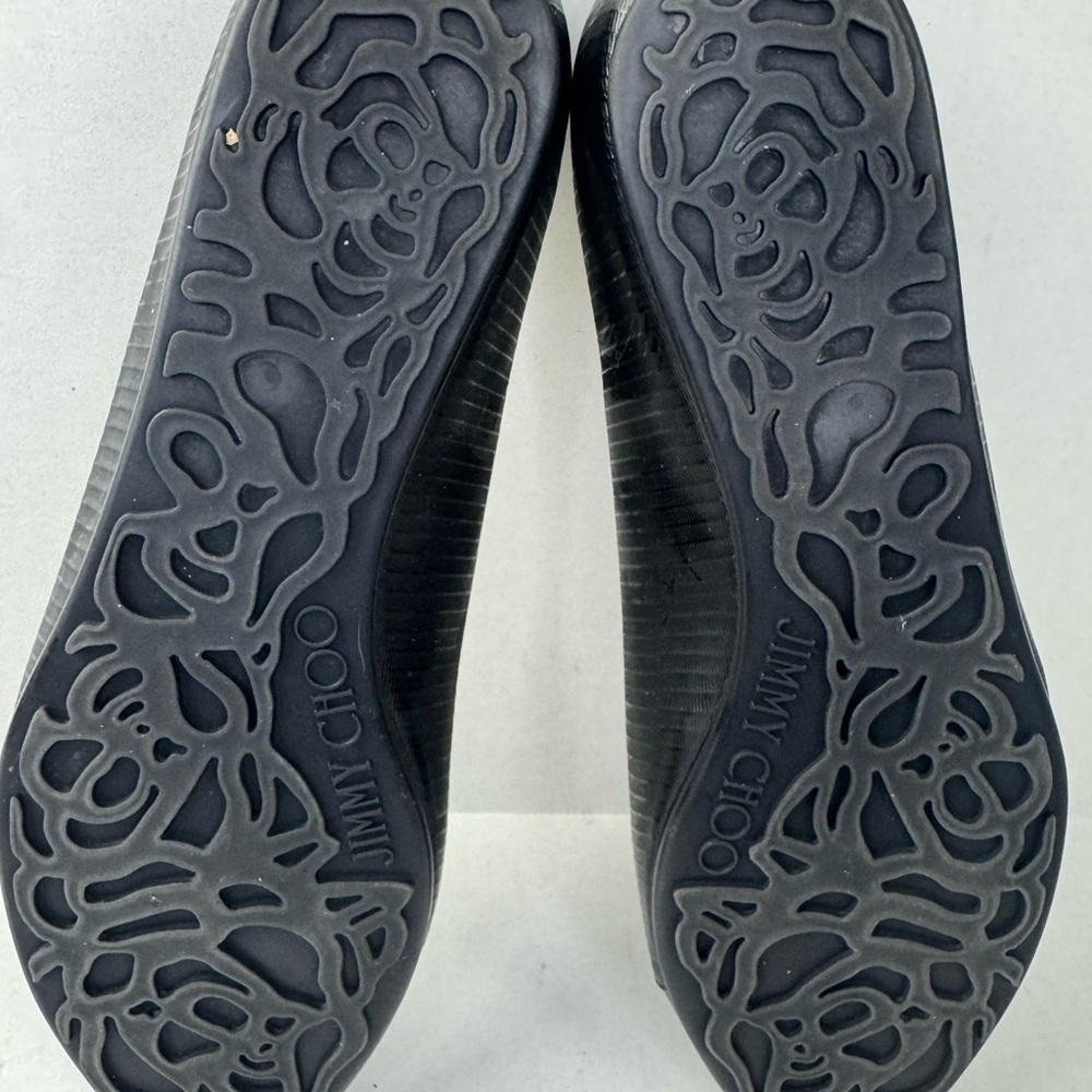 Jimmy Choo Flats Wicker Cap Toe Ballerina Shoes Anthracite Ballets 39. - Picture 5 of 7